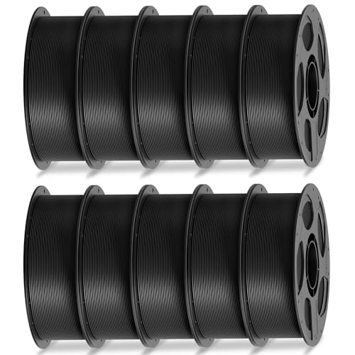 Image of ANYCUBIC High Speed 3D Printer Filament 1.75mm Bundle, Rapid PLA Filament with High Prints Quality, Dimensional Accuracy + /- 0.02mm, 1KG Reusable Spool, 10 Pack Pearl Black
