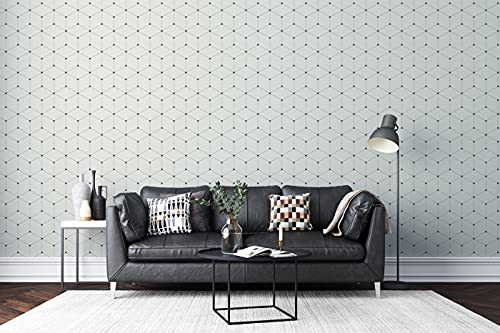 Image of DWELLSINDIA Geometric Self Adhesive Peel and Stick PVC Wallpaper Waterproof, Scratch Resistant, Laminated (41CM X 244CM, Off White, Matt)