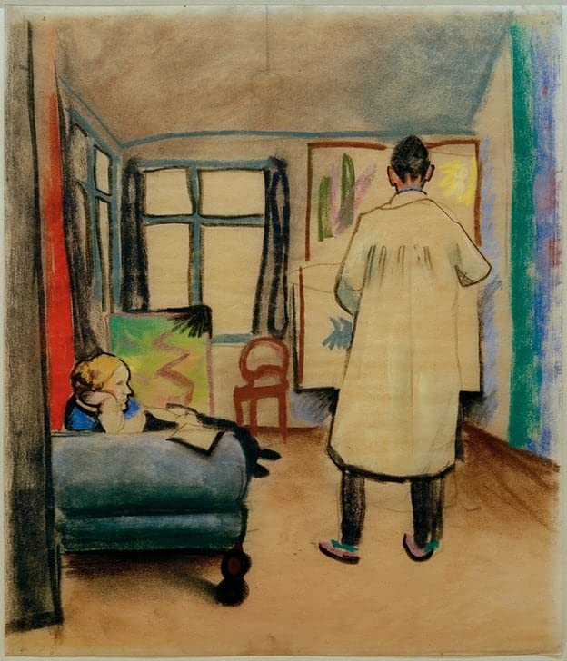 Tableau Toile August Macke décoration salon salon moderne peinture 60x90cm
