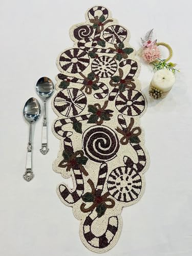 Image of Made For You Beautiful Craftsmanship Beaded Table Mat Runner (Size-13x36 Inch, Multicolor, Rectangular)Center Table Runner |Dining Table Runner|Kitchen Runner|Birthday Parties, Wedding & Event Dinners