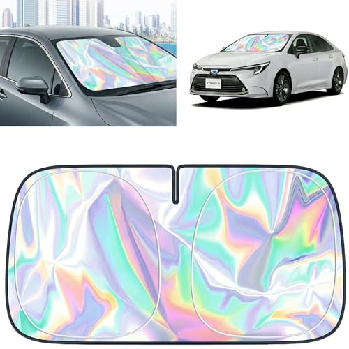 for Toyota Corolla 2014-2026 Windshield Sun Shade - Foldable Windshield Cover Sun Shade for Corolla Accessories Protect Car from Sun Rays Overlapping UV Reflective Window Sunshade