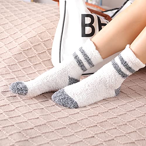 Image of Tavaleu Fuzzy Socks for Women, Fluffy Socks Women, Winter Cozy Sock, Warm Slipper Home Sleeping Sock for Womens