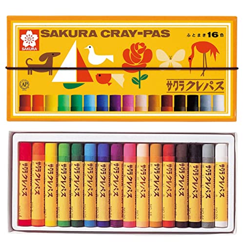 Amazon.co.jp: サクラクレパス クレパス 16色 ゴムバンド付き LP16R