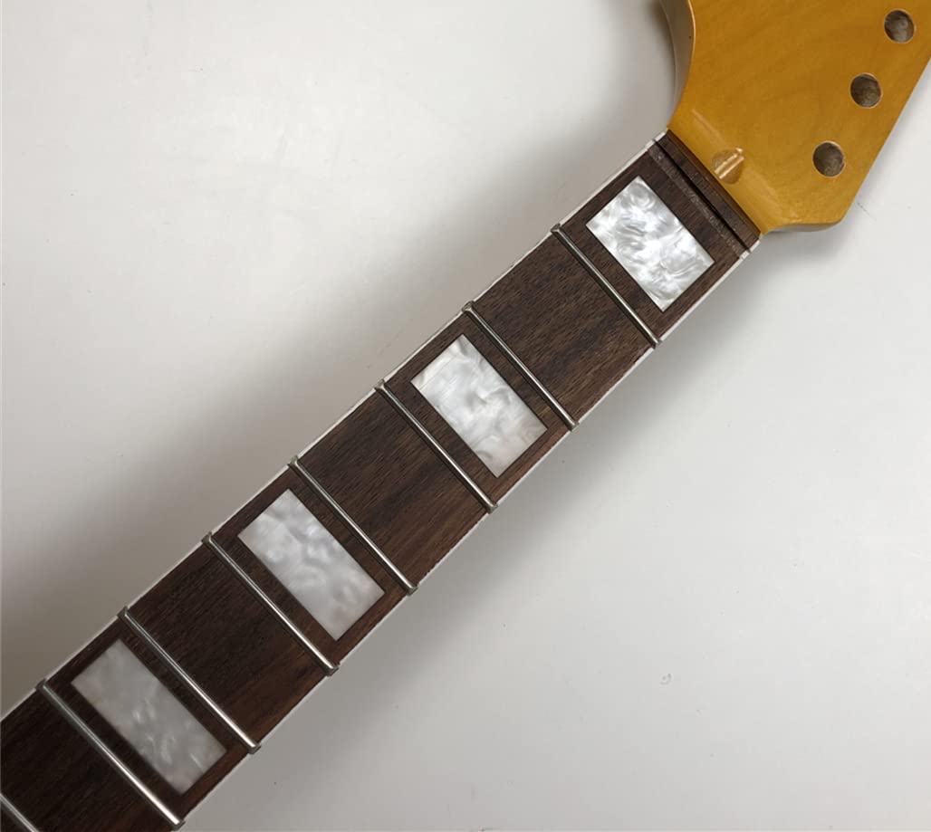 Stem Deck Manico Per Chitarra Elettrica In Acero - 24 Tasti, Scala 25.5 Pollici, Con Intarsio Albero Ricambio Manico Chitarra Intarsio