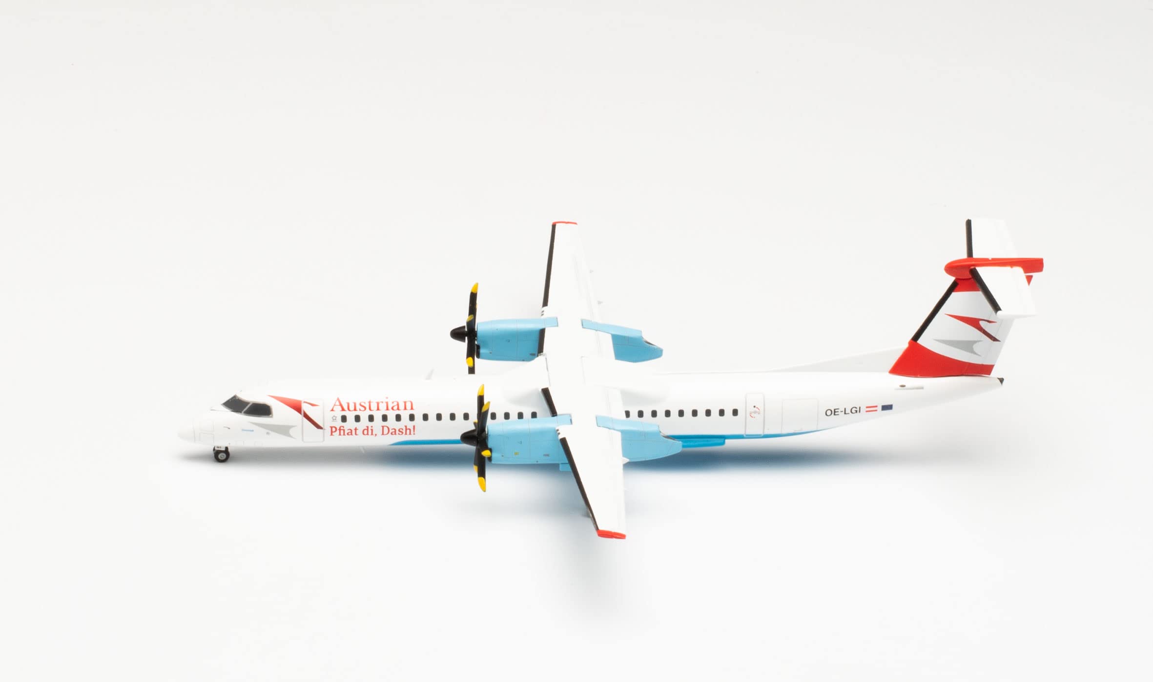 herpa 571968 Austrian Airlines Bombardier Q400 - Modellino aeroplano in miniatura, da collezione, multicolore