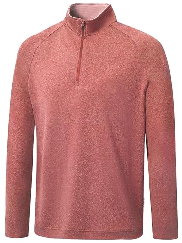 Image of Golf Quarter Zip Pullover for Men Mock Neck 1 /4 Zip Lightweight Athletic UPF 50+ Men's Long Sleeve Golf Sweatshirt