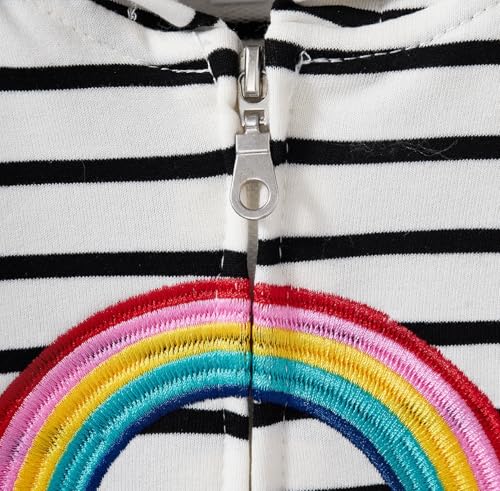 Akyzic Girls Zip Up Hoodie Toddler Lightweight Fall Jacket Cotton Unicorn Hooded Sweatshirt Kids Winter Outerwear3