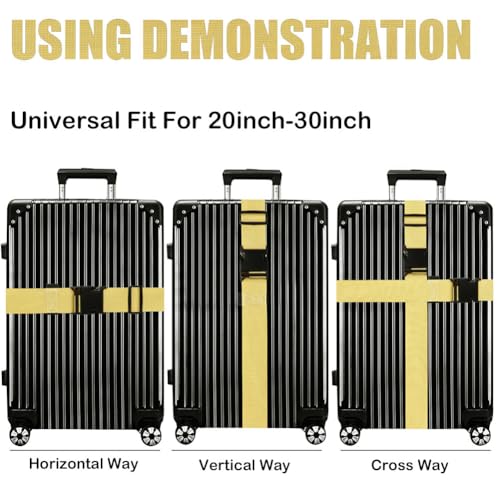 Image of Luggage Straps for Suitcases TSA Approved-2 Pack Bright Personalized Luggage Belt Strap for Suitcase /Carry On Bag Luggage Accessories for Travel (Cream)