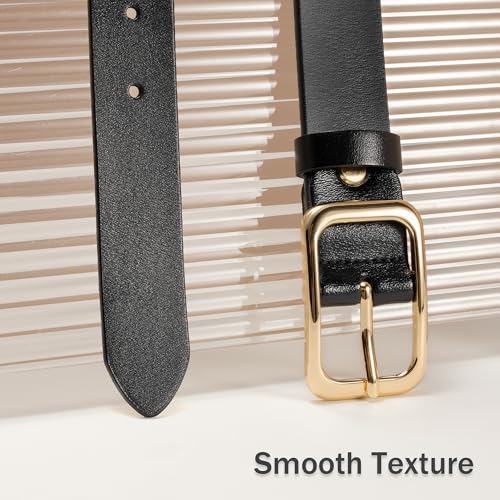 Genuine Leather Belt for Women, Women’s Fashion Belt for Jeans Dresses - 1.3” Wide with Gold Buckle4