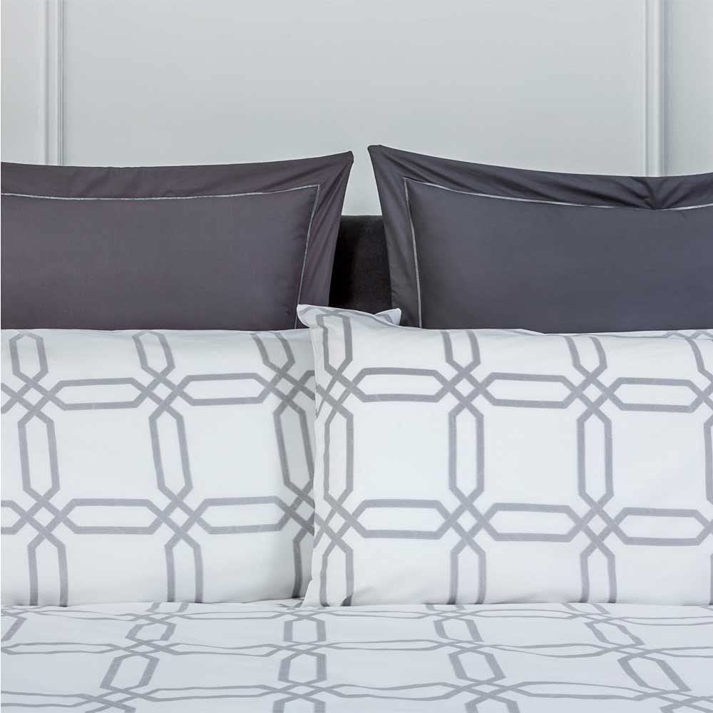 COTTON ARTean Funda Nórdica Cama 150 Tranquility Gris Percal Algodón 200 Hilos. Funda edredón 240x220 + 2 Fundas almohada