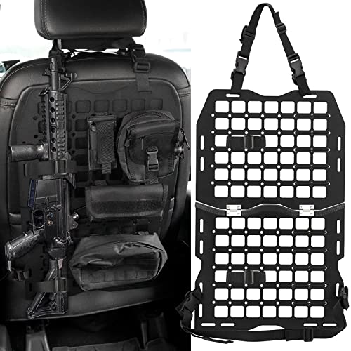 SUPAREE Rigid Molle Panel, Tactical Car Seat Organizer for Vehicles, Back Seat Organizers and Storage Gears Rack Compatible with Jeep Wrangler JK JKU JL JT YJ TJ Unlimited LJ