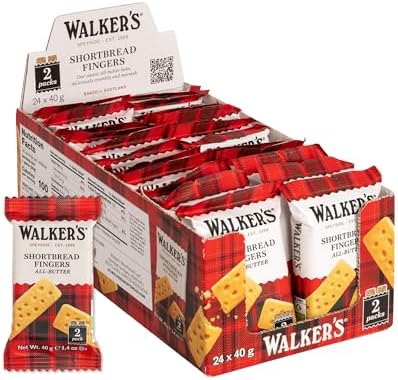 Walker's Shortbread Fingers, Scottish Butter Shortbread Biscuits 40g 24x2Pk