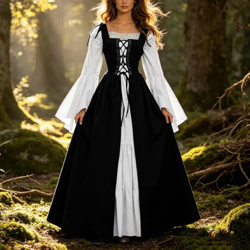 Renaissance Costume Women Medieval Irish Ren Faire Long Sleeve Dress - image 2