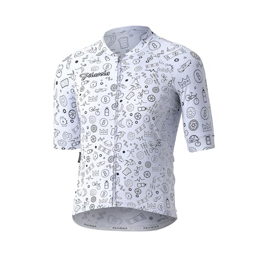 FILAROLA Men's Bike Shirts Short Sleeve 2XL White