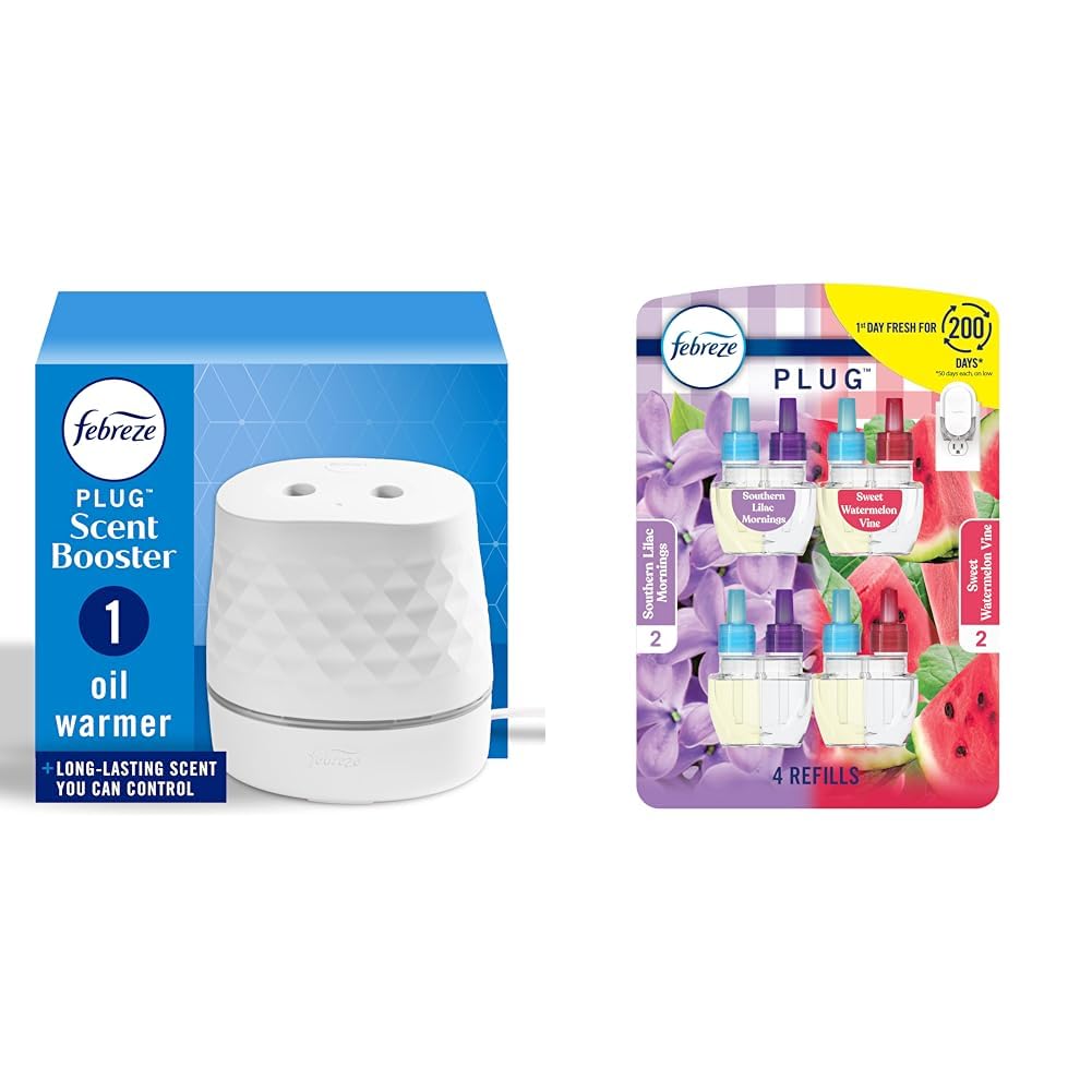 Bundle of Febreze Plug Scent Booster Continuous Scent Device Oil Diffuser Febreze Odor-Fighting Fade Defy Plug Southern Lilac