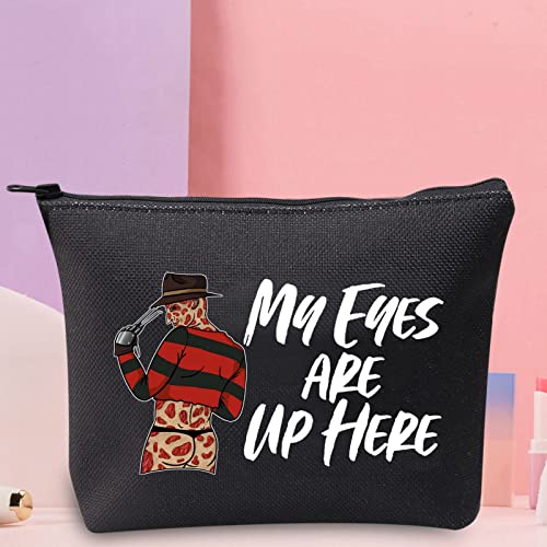 WZMPA Horror Movie Cosmetic Makeup Bag Horror Movie Inspired Gift My Eyes Are Up Here Zipper Pouch Bag For Women Girls (Eyes Up Here) - Image 4