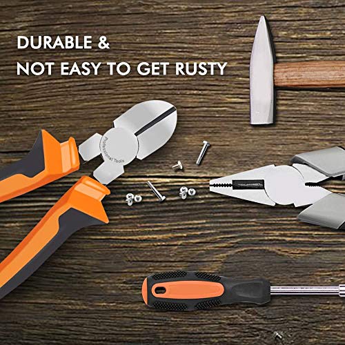 Image of 6 inch Wire Cutters Heavy Duty Diagonal Pliers for Cutting Wires Craft | Side Cutters for Artificial Flowers, Crafting, Chicken Wire, Orange