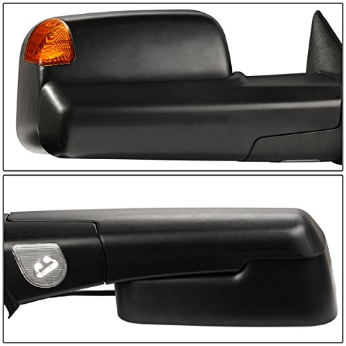 Image of DNA MOTORING TWM-013-T888-BK-AM Pair of Towing Side Mirrors (Driver & Passenger Sides),Black Housing /Amber Corner
