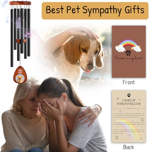 Image of Personalized Pet Memorial Wind Chimes - Dog Memorial Gifts for Loss of Dog,Dogs Remembrance Bereavement Gift,Custom Pet Loss Sympathy Gifts in Memory of Dogs Cats (Design 2)