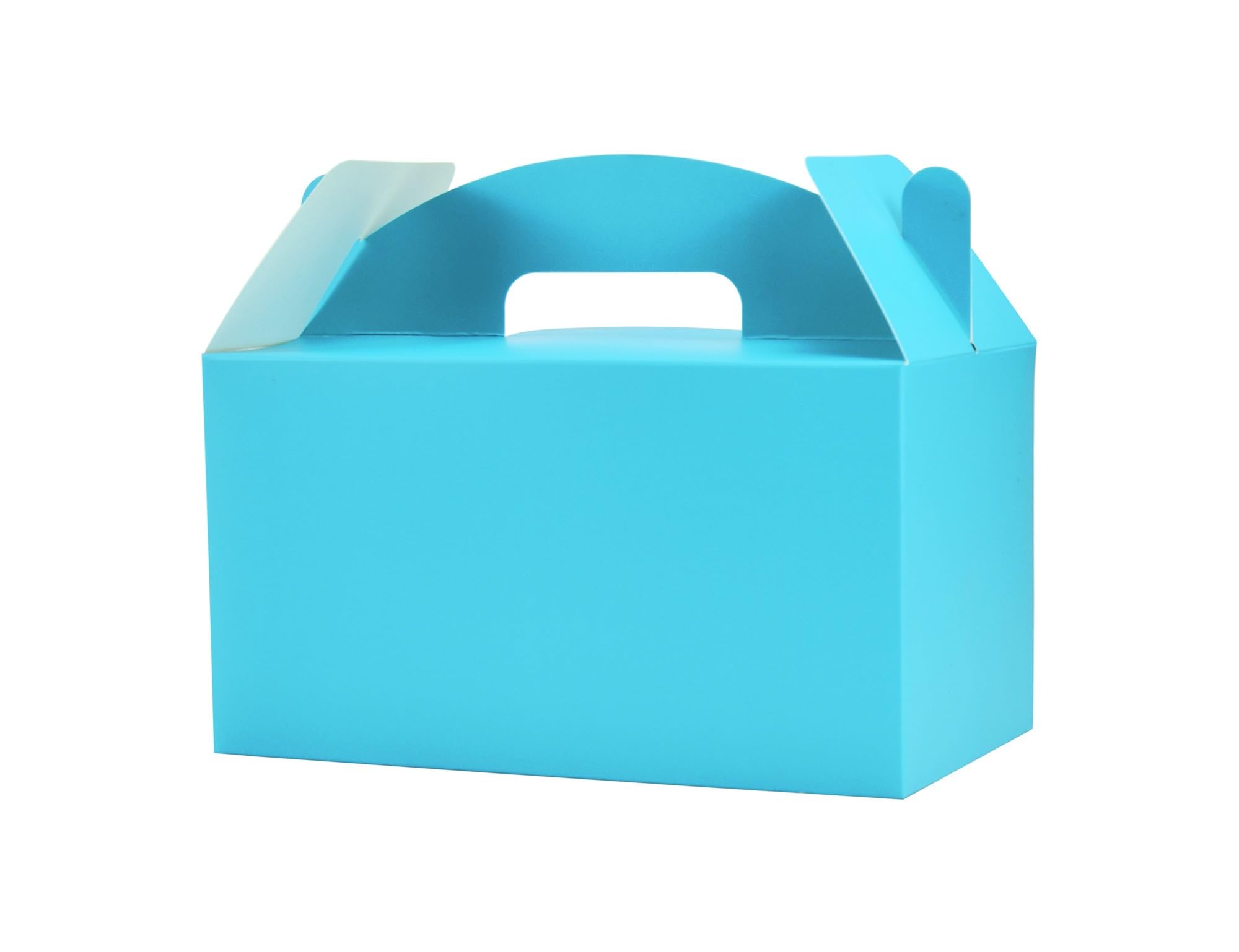 Papertide Blue Gable Box with Handles, 30 Pack 13x24x13cm Sturdy Colorful Cardstock treat Boxes for Christmas Birthday Party Favors, Premium Presentation Boxes with Lids