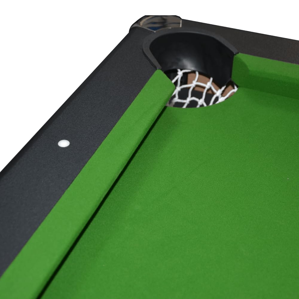 DEVESSPORT Mesa de Billar Plegable para Adultos (213x120x81 cm) | Estructura Metálica Estable, Sin Retorno de Bolas, Tapiz Profesional Verde y Accesorios Incluidos