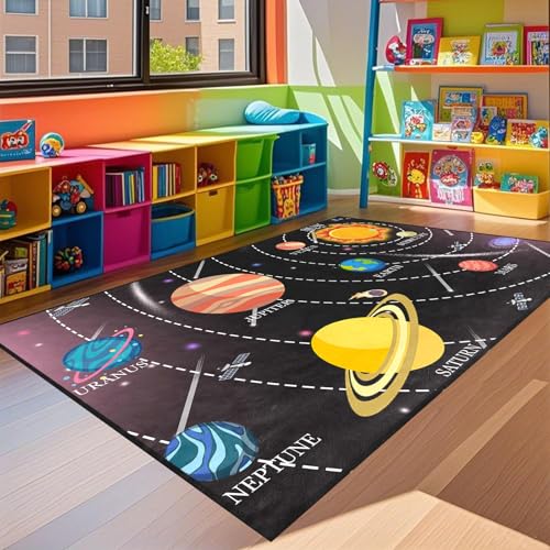 JPSBJWJ Space Rug for Boys Room - Solar System Rug
