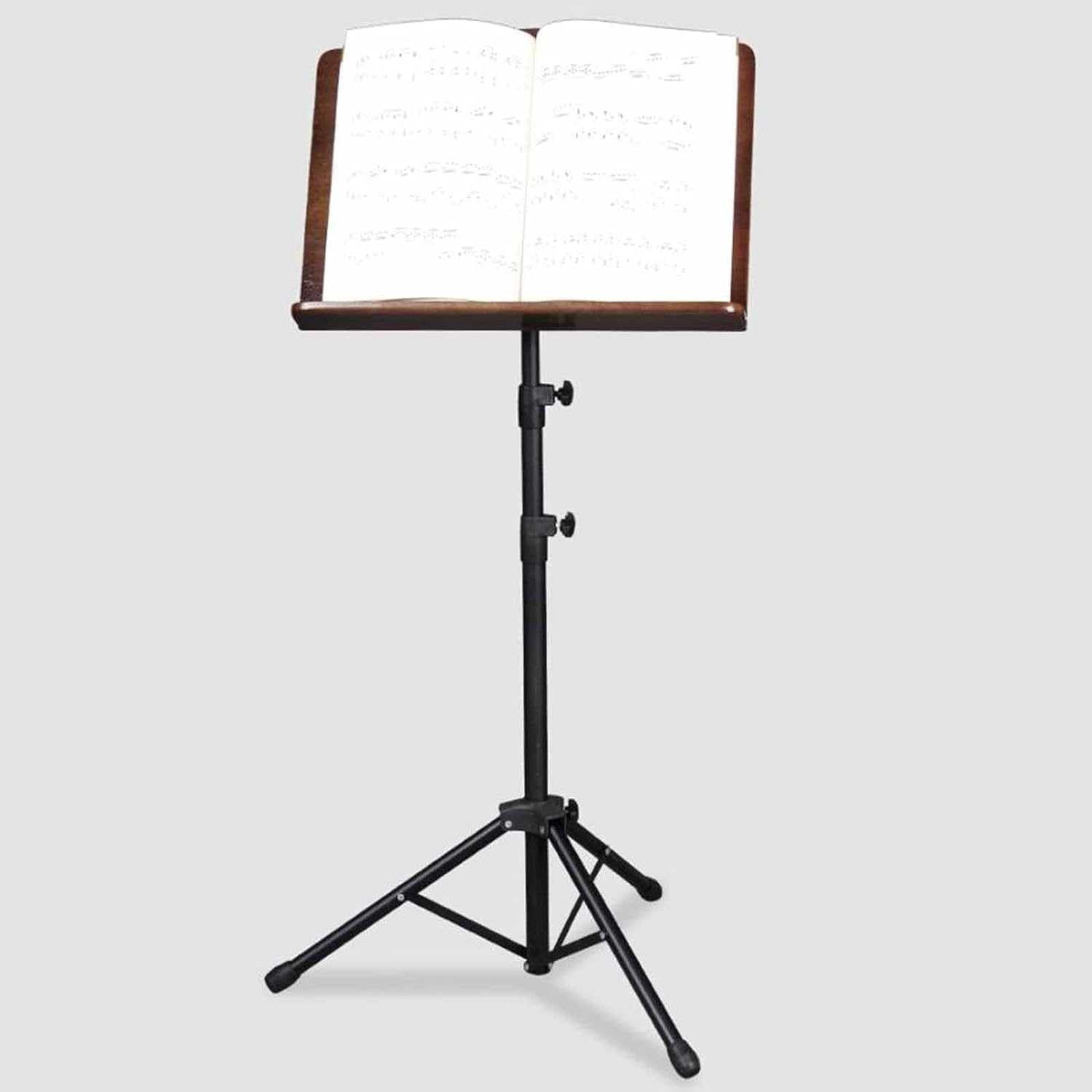 Leggio professionale regolabile in legno, treppiede pieghevole per musicisti, orchestre e gruppi musicali, supporto portatile per spartiti con clip