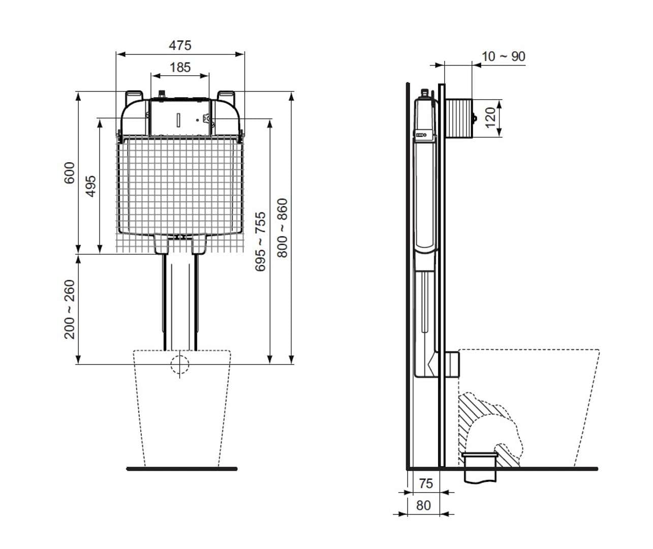 Ideal Standard R014767 Módulo de desagüe, azul/neutro