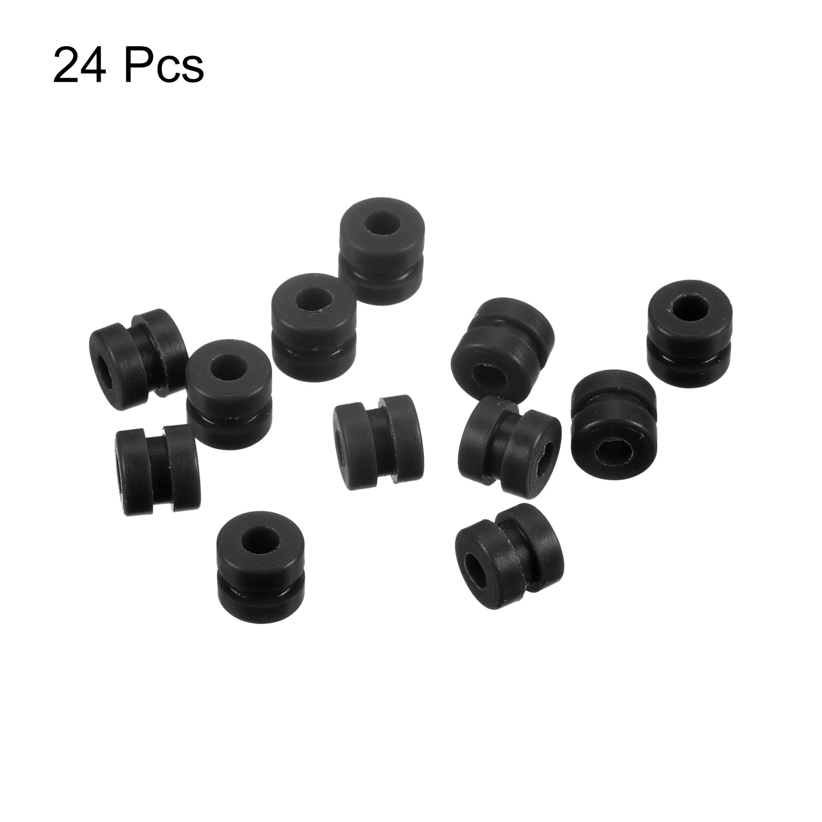 sourcing map RC ochrona przed wibracjami gumowe kulki do RC F4 F7 sterownik lotu RC dron akcesoria M2 x 4 mm (czarne) 24 sztuki