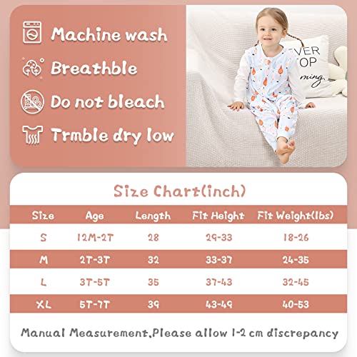 Image of WONDAY Toddler Sleep Sack with Feet, 0.5 Tog Sleeping Sacks for Walking with Legs 12-18 Months 2T 3T 4T 5T (Pear, 2-3T)