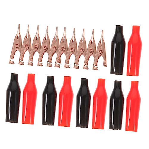 Operitacx 10 Piezas Pinza de cocodrilo de cobre de sección de cocodrilo pequeñas abrazaderas de metal pinzas de cocodrilo de metal Eje y Resorte - Acero Color Aleatorio