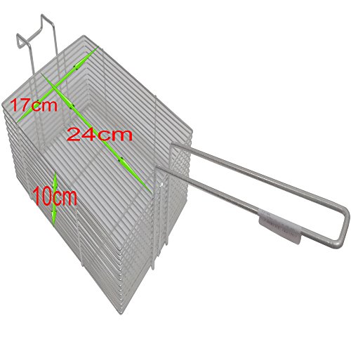 Peneira Cesto Fritura Fritadeira Retangular Arame 24x17x10cm
