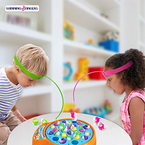 Fishing Fun Game for Preschoolers | 28 Fish, 4 Rods, Rotating Board | Helps Kids 3+ Develop Fine Motor Skills