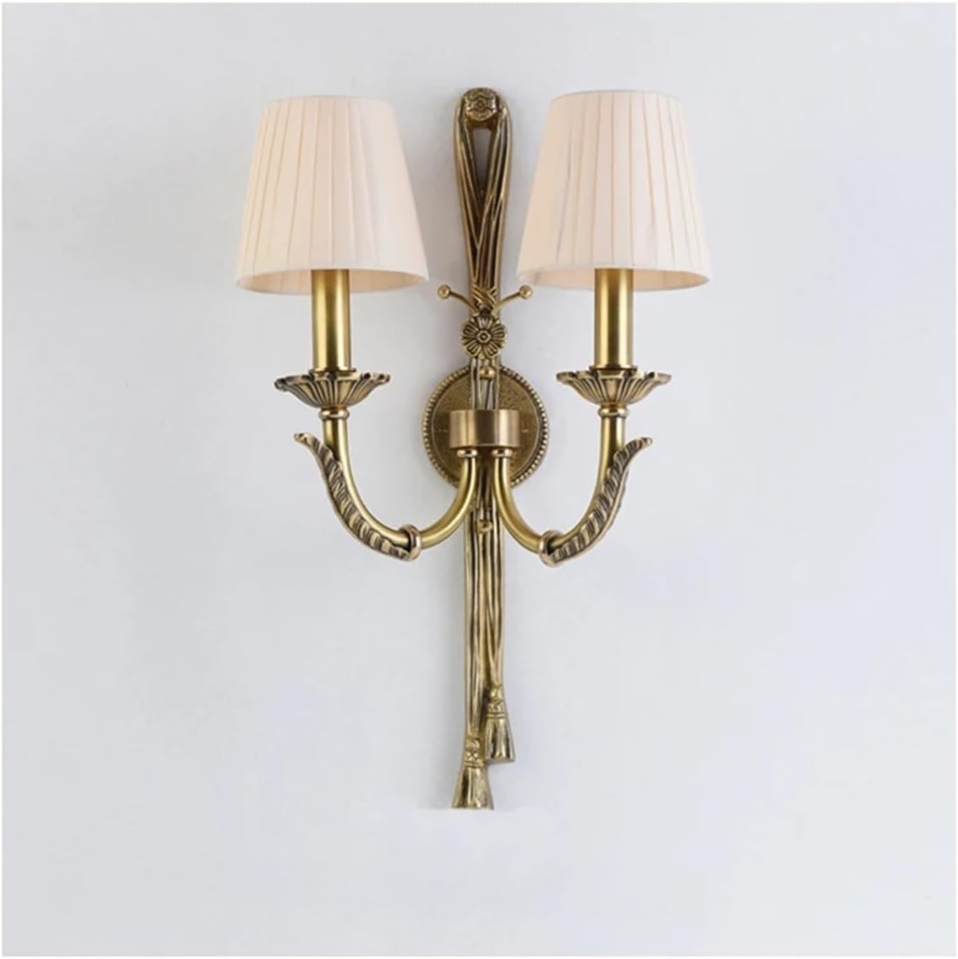 Cwcqgh Natural Light Copper Wall Lamp Two Arm Dormitorio Indoor Lights Loft Corridor Living Room Lighting Fixture Modern,