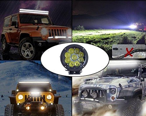 Éclairage De Voiture à LED 90 W - Phare De Voiture - Étanche - Noir - Dimensions : 135 X 124 X 160 Mm