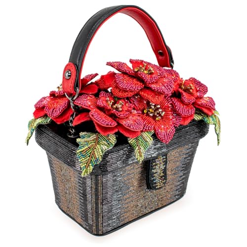 Mary Frances Floral Haven Beaded Handbag Flower Basket Top Handle Bag, Multicolor