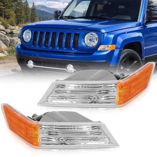 Image of Nilight Front Turn Signals Light Clear Amber Lens Parking Day Running Side Marker Lights Compatible with 2007-2017 Jeep Patriot Driver & Passenger Sides