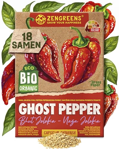 ZenGreens® - Bio Chilisamen im 8er Set - 8 Chili Samen für den einfachen Anbau im Garten, Balkon oder Hochbeet - Pflanzensamen - Saatgut