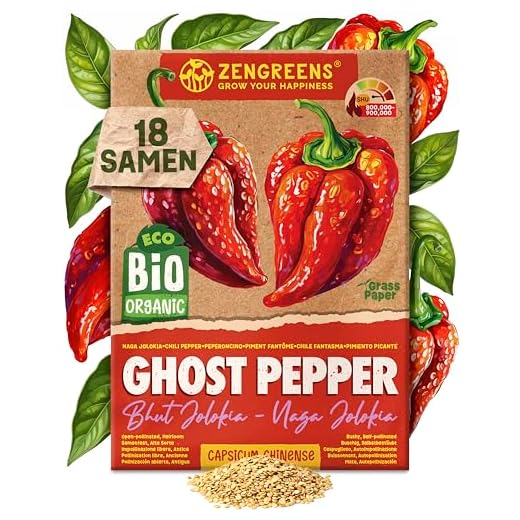ZenGreens® - Bio Ghost Pepper Samen (Bhut Jolokia - Naga Jolokia) - Ghost Peppersamen - Chilisamen für den einfachen Anbau im Garten, Balkon oder Hochbeet - Gemüse Saatgut