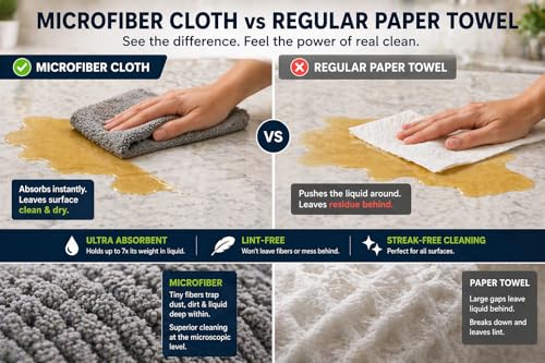 Image of Microfiber Cleaning Cloth Roll, 20Pcs 4000+ Washable Reusable Tear-Away Towels, Ultra Absorbent Lint-Free Kitchen Cleaning Cloths, Eco-Friendly Paper Towel Alternative (Grey, Pack of 1)