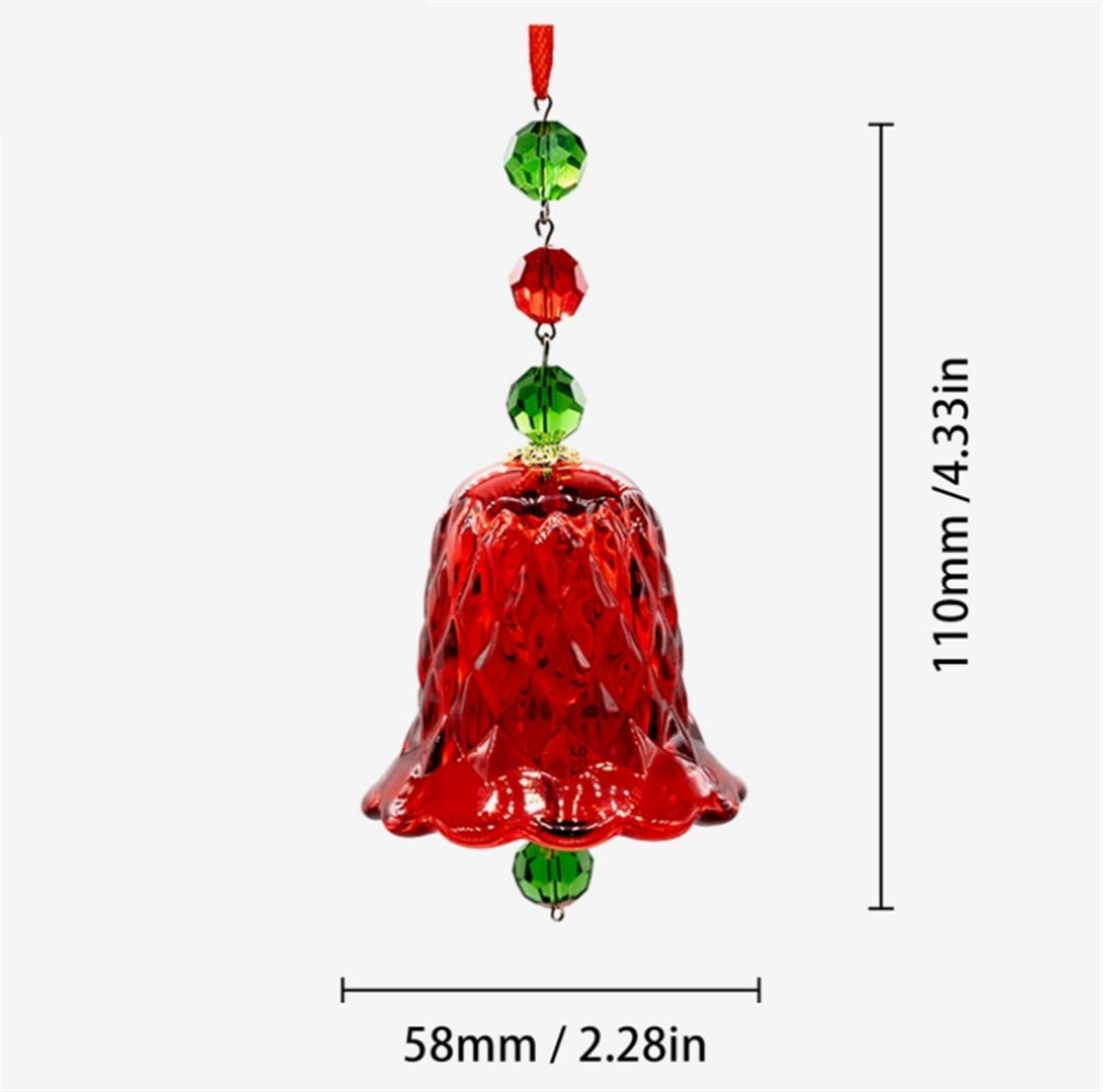 Campanelle Natale Ornamenti Scintillanti di Campane Natale Albero Ciondoli Cristallo for La Decorazione Decorazioni(Rot)