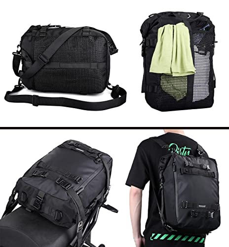 Bolsa para moto Rhinowalk, 20L, negra, trasera miniatura 2