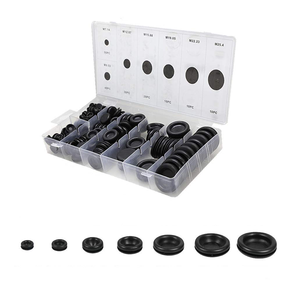 EASYEAH170 PCS Rubber Grommet Firewall Hole Plug Set Electrical Wire Gasket KitRubber Gasket Kit