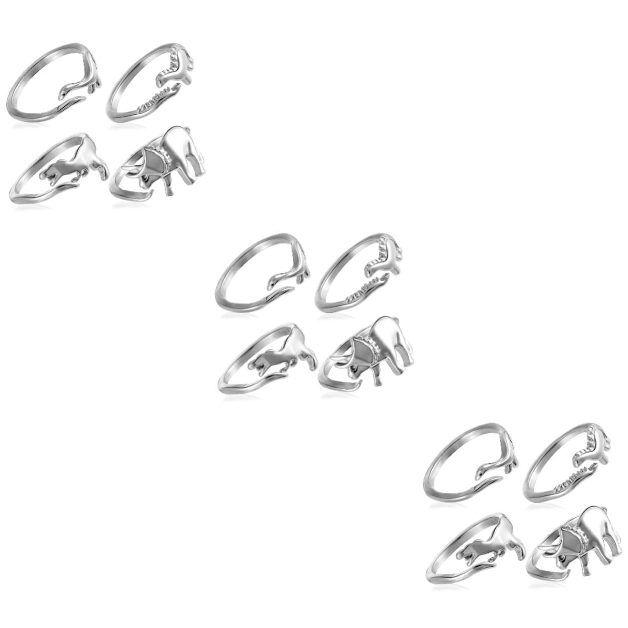 5Sets Verstellbares Dinosaurier Ring Set Cooler Zappel für Jungen Mädchen Teenager Männer Frauen 4pcs*5 Schmuck