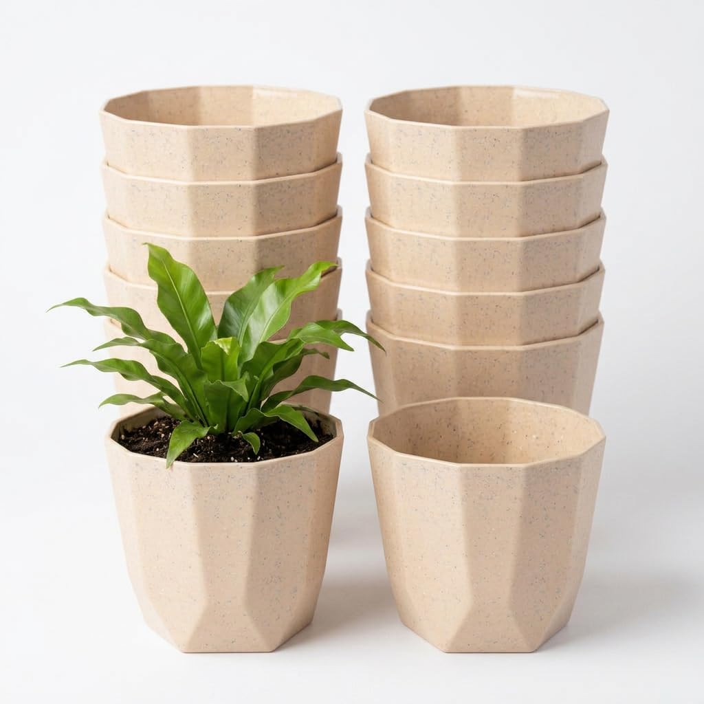 YUCCABE ITALIA SHERA Hexa Planters - Marble White -15 YUCCABE ITALIA SHERA Hexa Planters - Marble White -15