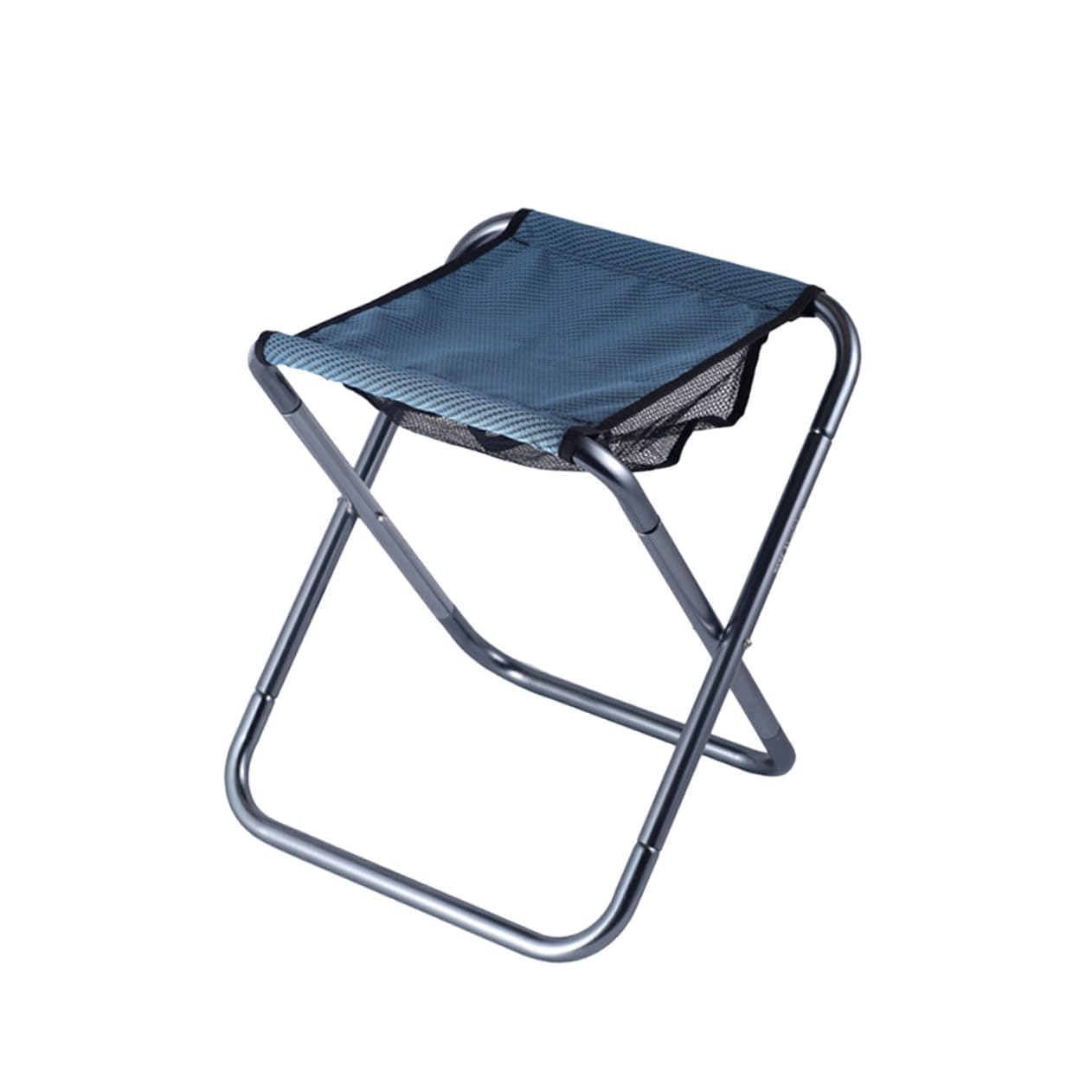 Sgabello Pieghevole Blu da Campeggio in Lega di Alluminio Resistente e Leggero, Seduta Portatile per e Patio, per Grandi