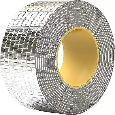 S Cart Super Strong Adhesive high Polymer Aluminum Butyl Rubber Tape Suitable for Roof Leak, surface Crack, Window Gaps etc Silver 5Mtrs Pack of 1