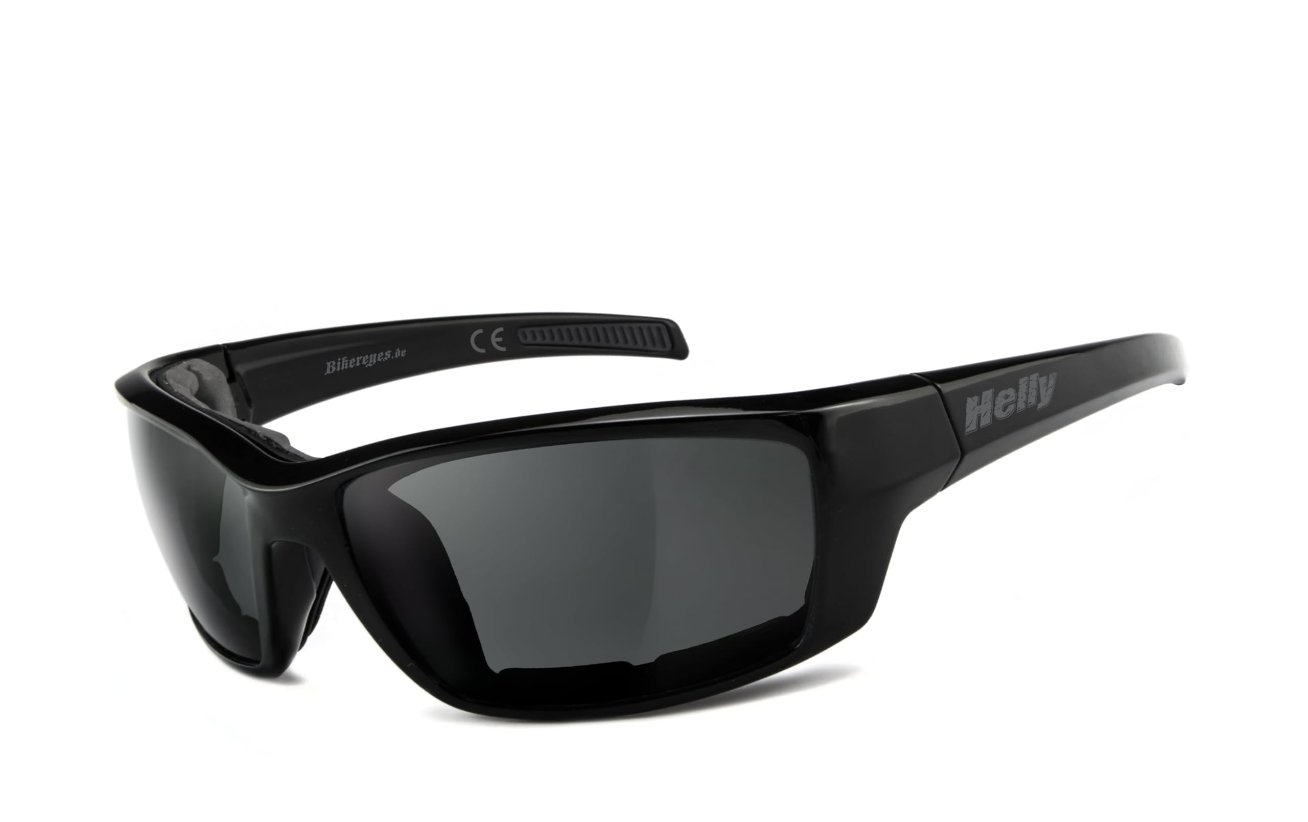 Helly®, n. 1 Bikereyes®, occhiali da motociclista, occhiali da sole da moto, antivento, imbottiti, antiappannamento, infrangibili, ottima sensazione durante lunghe uscite | Occhiali: lucidi (fumo)