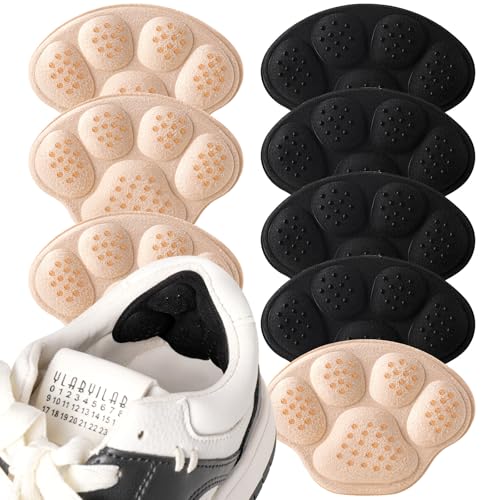 Image of 4 PRS 4D Cushioned Heel Grips - Pads for Big Shoes (Multi) | 4D non-slip massage pads designed to prevent heel slipping and blisters. Premium inserts for loose shoes too big.