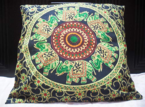 Housse de coussin pouf indien multicolore carré style boho outdoor - 4